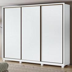 Guarda Roupa Casal 3 Portas de Correr 6 Gavetas e Pés 270,5cm Spazio Móveis Lopasbranco