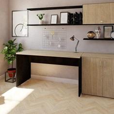 Mesa Reta Corp 25mm 120cm Bramov Móveis Preto/carvalho Mel