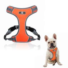 Petplicity Peitoral para animais de estimação – Colete Oxford acolchoado macio ajustável para raças médias – Sem asfixia, reflexivo, caminhadas seguras com alça de controle fácil – Cães pequenos a