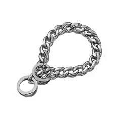 Aiyidi Coleira de corrente forte para cães 11/13/15 mm de largura de aço inoxidável prata NK corrente cubana coleira de treinamento de caminhada à prova de mastigação 30.5 cm-66.0 cm para cães