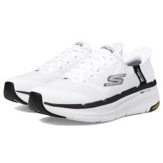 Skechers Tênis masculino Max Cushion Premier 2.0 Ascendant II sem cadarço, Branco/preto, 42