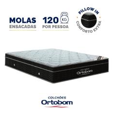 Colchão de Molas Ensacadas Ortobom Elegante Super Pillow In Queen 158cm