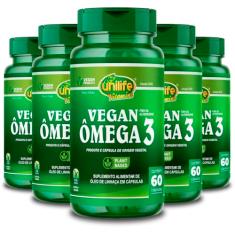 Kit 5 Ômega 3 Vegetal Unilife 60 cápsulas