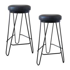 Kit 2 Banquetas Média para Cozinha Bar Balcão Bistrô Hairpin - MM DECO