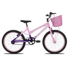 Bicicleta Infantil Feminina Aro 20 KOG com Cestinha, Violeta degrade, 