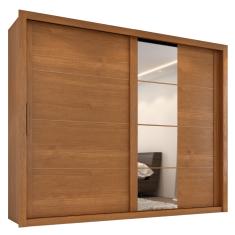 Guarda Roupas Casal com Espelho 2 Portas de Correr 6 Gavetas Imperador Madeirado Zanzini