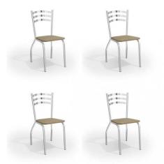 Conjunto 4 Cadeiras para Sala de Jantar Portugal Metal - Kappesberg