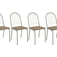 Conjunto 4 Cadeiras para Sala de Jantar Noruega Metal - Kappesberg
