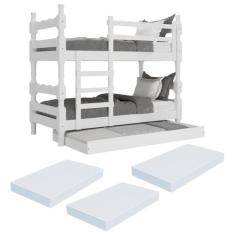 Treliche Madeira Maciça - vira 2 Camas - com Colchões Inclusos Porto M