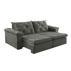 Sofá Retrátil 4 Lugares 262cm Astor 2103 Cinza