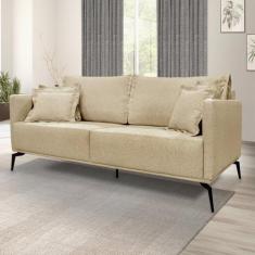 Sofá 2 Lugares 160cm Linho Lion Dourado - Spezzia Decor