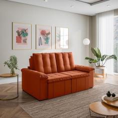 Sofá Retrátil Reclinável 3 Lugares 180cm Veludo com Molas Palmeira Cab