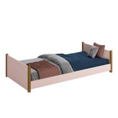 Cama Evolutiva 2 em 1 Ravi com Pés Amadeirado e Colchão D33 - Reller Móveis