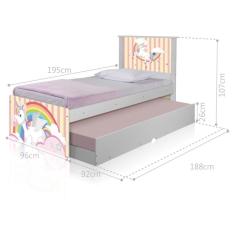 Bicama Juvenil Adesivada Unicórnio Meigo