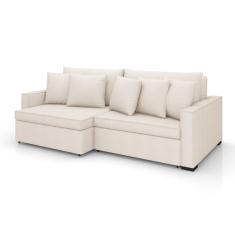 Sofá 2 Lugares Retrátil e Reclinável Rivera Linho Bouclé Cru 175 cm