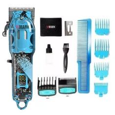 Maquina Profissional Wmark Ng-408 Premium Azul Blade