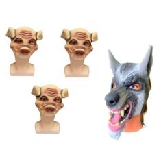 Máscaras Três Porquinhos +Lobo Mau Fantasia Teatro Infantil - Blook, N