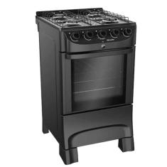 Fogão a Gas Müeller MFI4BC 4 Bocas Preto Fosco Mesa Esmaltada - BivolT