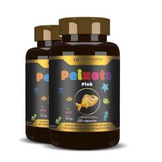 2X Peixote Omega 3 Kids Mastigavel 120Caps Hf Suplementos