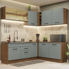 Cozinha Completa 389001 Com Armário E Balcão Rustic/Cinza