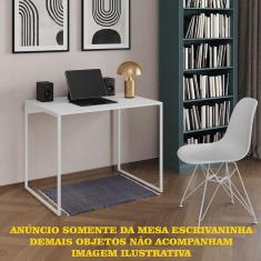 Escrivaninha Industrial Office Branca 120x53 Grécia Base Ferro Branco