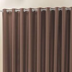Cortina Madri 4,00M X 2,50M Tabaco Liso Tecido Semi Blackout Para Sala Quarto