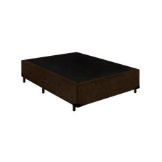 Base Cama Box Casal Suede Marrom RC Sono Leve 38x138x188