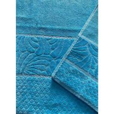Kit De Toalha De Banho E Rosto Azul