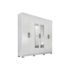 Guarda Roupa Casal 6 Portas E 3 Gavetas C/ Espelho Clara Branco - Panan