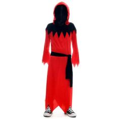 Fantasia de Morte Sangrenta Infantil Com Capuz Duplo Halloween - Sulam