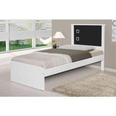 Cama Barcelona para Quarto Solteiro Flex Color Branco/Preto - Tebarrot