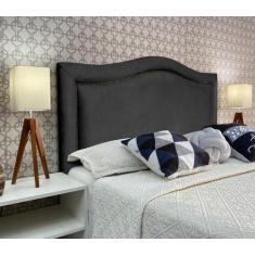 Cabeceira King 195 Cama Box Provençal Diamond Cinza Suede Com Pés RBL