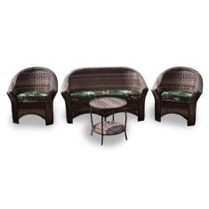 Conjunto de Sofá Fibra Sintética Bali - 1 Sofá 2L + 2 Poltronas + 1 Me