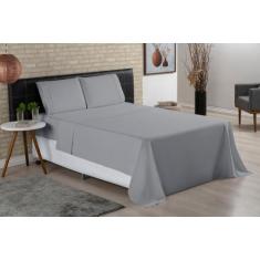 Jogo de Lençol Completo Cama Casal Padrão 400 Fios Toque Macio 4 Peças