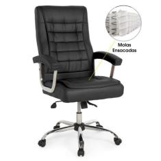 Cadeira de Escritório Giratória Presidente Premium com Molas Ensacadas