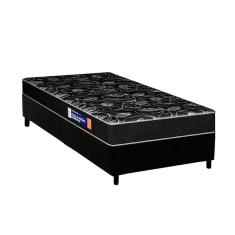 Conjunto Box Solteiro: Colchão Espuma Plumatex D28 IsoPluma Vip + Base CRC Suede Black (88x188)
