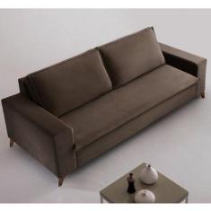 Sofa 4 Lugares 240Cm Veludo Pes Imbuia Gregory - Sofani