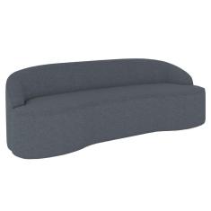 Sofá 5 Lugares Para Sala De Estar Living 280cm Theo D06 Linho Mescla Chumbo - Mpozenato