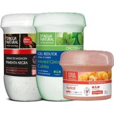 Creme Pimenta Negra + Gel Redutor + Esfoliante 300G - D'agua Natural