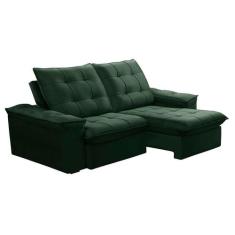Sofá 3 Lugares Retrátil e Reclinável Batam Veludo Verde - Ferguile