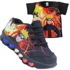 Kit Tênis De Led Infantil Menino Masculino Naruto + Camisa-Masculino