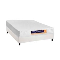 Conjunto Box Casal: Colchão Espuma Castor Vitagel Visco Gel + Base Crc Courano White(138x188)