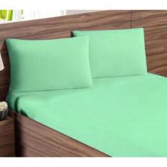 Jogo De Lençol Casal Com Elástico Microfibra 3 Peças - LuckBaby, Verde