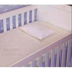 Lençol elástico de berço com travesseiro e fronha branco - BruceBaby B