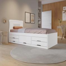 Cama Solteiro 5 Gavetas com Puxador Embutido - Alice