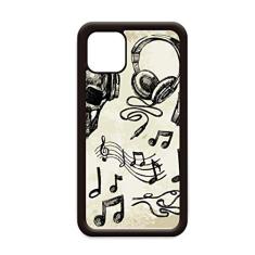 Capa de fone de ouvido com estampa de instrumento musical para iPhone 12 Pro Max para Apple Mini Mobile Case