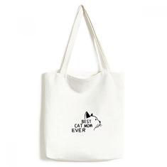 Best Cat Mom Ever Citação DIY Design sacola sacola de compras bolsa casual bolsa de mão