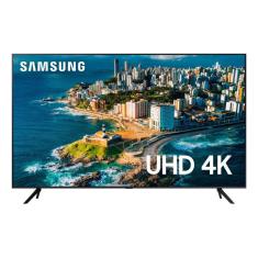 Smart TV Samsung 50" UHD 4K 50CU7700 2023 Processador Crystal 4K Gaming Hub Visual Livre de Cabos 3 HDMI 3 USB Wi-Fi Integrado Tela sem Limites Alexa Built In Controle Único