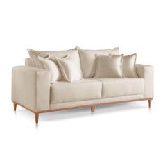 Sofá 2 Lugares Fixo Living Mirage Suede Bege Claro 2m