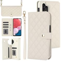 Capa carteira para Samsung Galaxy A13 4G/5G com suporte para cartão, capa flip de couro com bloqueio RFID, fecho magnético, suporte, à prova de choque, capa protetora de pulso transversal para Samsung